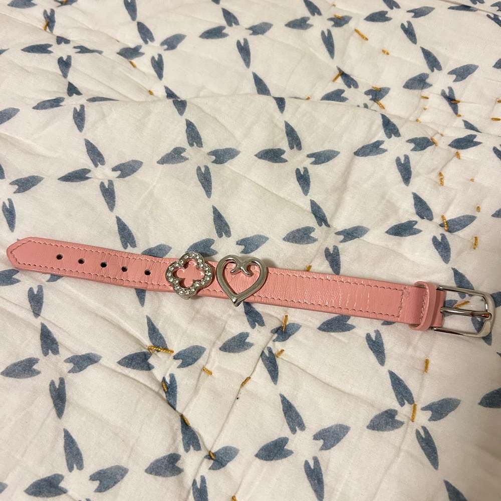 Pink Heart and Flower Buckle Belt Bracelet